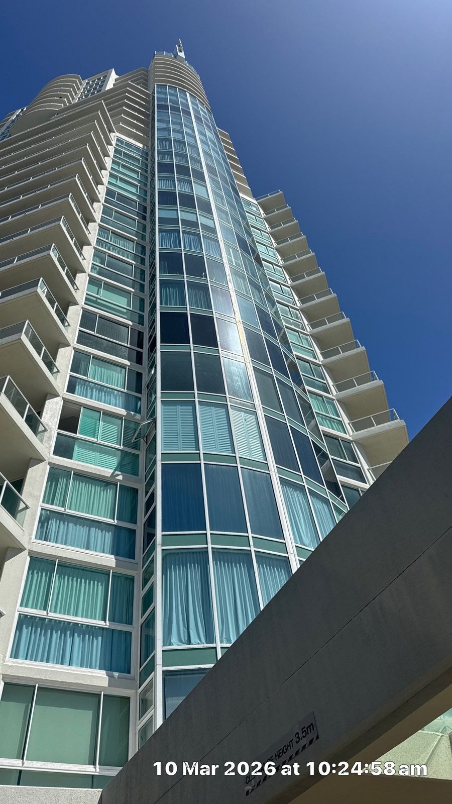 Carmel by the Sea, Broadbeach, Gold Coast: high-rise curtain wall sealed by rope access